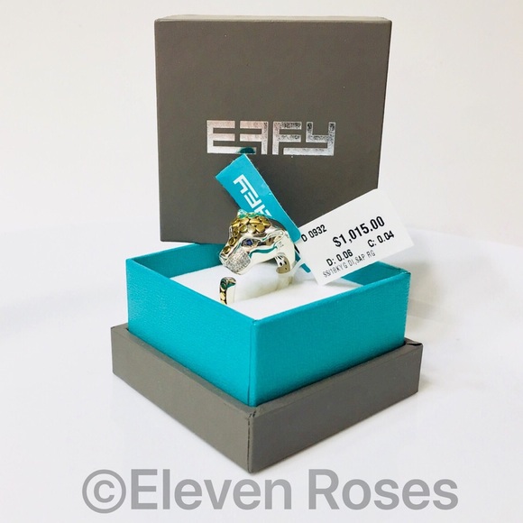 EFFY Diamond & Sapphire Panther Ring NWT - Picture 8 of 8